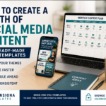 Monthly social media content plan for a local business using ready-made Canva marketing templates